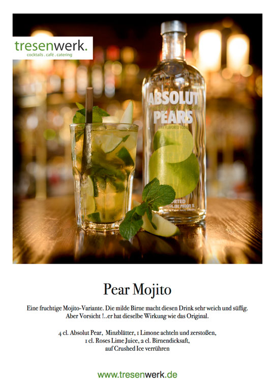 Pear-Mojito Weihnachtscocktail